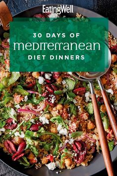 30 Days of Mediterranean Diet Dinners Mediterranean Recipes Healthy, Mediterranean Diet Recipes Dinners, Keto Kitchen, Diet Dinner Recipes, Mediterranean Diet Meal Plan, Easy Mediterranean Diet Recipes, Mediterranean Diet Plan, Mediterranean Dishes, Mediterranean Diet Recipes