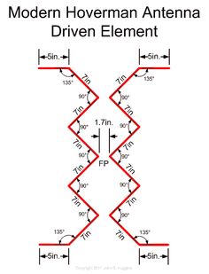 the diagram shows an arrangement of two identical structures, one in red and one in white