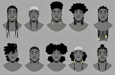 several different types of people with dreadlocks on their heads and hair in various styles