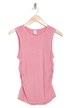 This everyday cotton tank is shaped by rippled ruching at the sides. 24" length (size Small) Crewneck 100% cotton Machine wash, tumble dry Imported Tumble Dryer, Nordstrom Rack, Prince, Siding, Nordstrom, Crew Neck, Pink