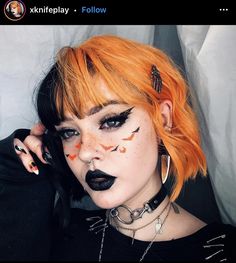 Halloween Hair Color Ideas, Halloween Hair Color, Inner Witch, Alt Makeup, Edgy Makeup, Halloween Hair, Hair Inspiration Color, Orange Hair