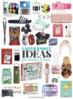 Looking for Easter Basket stuffers? This Easter Basket Gift Guide will have you covered to find the perfect Easter basket stuffers. They include ideas for babies & toddlers, kids, and tweens & teens! Full of ideas at different price points. Grown Kids Easter Basket Ideas, Gift Card Easter Basket, Useful Easter Basket Ideas For Kids, Easter Basket Fillers For Kids, Amazon Easter Basket Ideas, Cool Easter Basket Ideas, Easter Basket Ideas For Girls 10-12, Gift Card Easter Basket Ideas