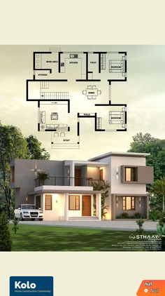 the floor plan for this modern house is very large and has lots of space to put in