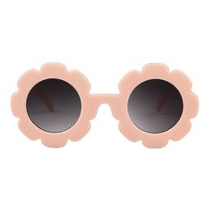 Round Flower Kids Sunglasses - PINK GRAY - Save 30% Unique Facial Features, Fashionable Sunglasses, Round Flower, Long Faces, Facial Features, Square Faces, Kids Sunglasses, Oval Faces, Smooth Lines