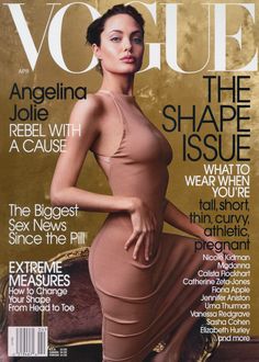 a magazine cover with a woman in a dress