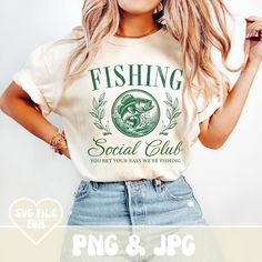 Fishing Png, River Life, Trendy Shirt Designs, Summer Png, Digital Nature, Trendy Shirts, Social Club, Bass Fishing, Jpg File