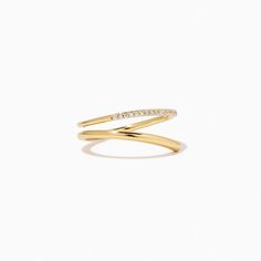 Versatile Dainty Asymmetrical Ring in Gold | Uncommon James Minimalist Gold Diamond Ring With Double Band, Asymmetrical Ring, Uncommon James, Sparkling Stars, Put A Ring On It, Unisex Ring, Simple Jewelry, Flower Jewellery, Cleaning Jewelry