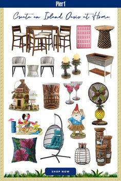 an advertisement for furniture and decor items in the style of old - fashioned home furnishings