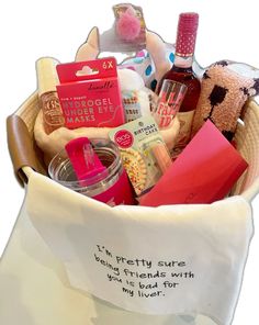 a basket filled with lots of different items