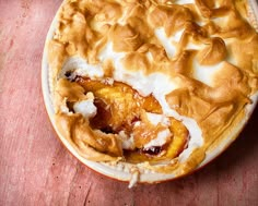 a pie that is sitting on top of a table