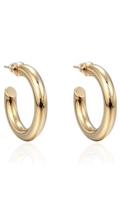 18k Gold plated Stainless steel. Hypoallergenic. Tarnish Resistant. Engagement Gifts For Her, Open Hoop Earrings, Large Hoop Earrings, Hand Made Jewelry, Gold Hoops, Gold Hoop, Gold Hoop Earrings, Accessories Necklace, Jewelry Care