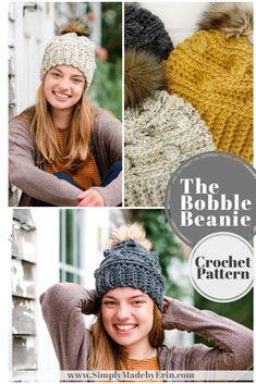 the bobble beanie crochet pattern is easy to knit and perfect for winter