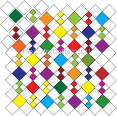 an image of a colorful diamond quilt pattern