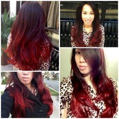 Red ombre hair. Hair Color Red Ombre, Biolage Hair, Red Hair Extensions, Hair Color Options, Red Ombre, Ombre Hair Color, Hair Color And Cut, Dye My Hair