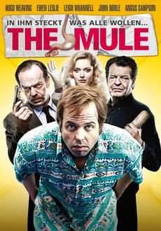 a movie poster for the mule with an image of a man holding a baseball bat