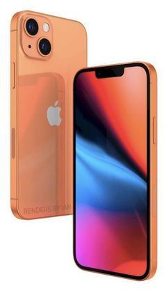 the new iphone 11 is shown in an orange case and next to it's front camera