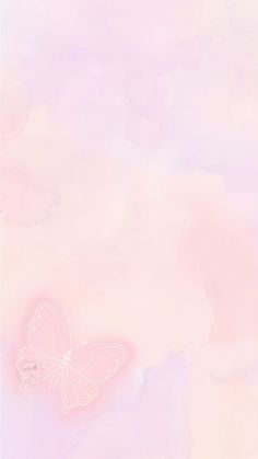 a pink and white background with a butterfly on the left side of the frame, in pastel shades