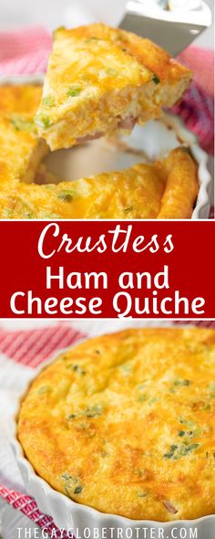 cheesy crustless ham and cheese quiche