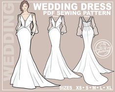 the wedding dress sewing pattern is shown