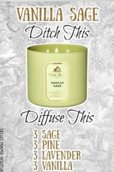 vanilla sage diffuse this 3 - in - 1 scented candle is $ 3 99