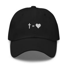 Cross Equals Love Hat Christian Caps, Cap Merch, Cross Equals Love, Minimal Shirt Design, The Great Commission, Christian Clothing Brand, Great Commission, Christian Accessories, Jesus Clothes