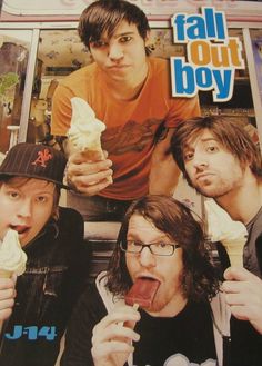 a magazine cover with three men eating ice cream