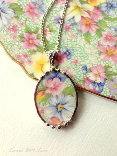 Broken china jewelry oval pendant necklace Royal Wintion Marion chintz pastel floral Broken China Crafts, Soft Soldering, China Crafts, Plate Jewelry, Oval Pendant Necklace, Broken China Jewelry, Walmart Jewelry, Stained Glass Jewelry