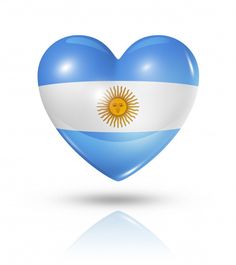 the flag of argentina shaped like a heart