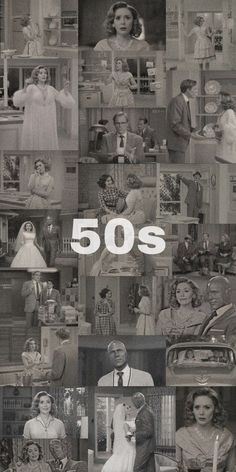 a collage of photos with the words 50s on them