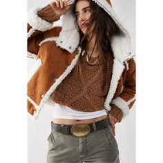 Nwt Free People Vegan Exchange Shearling Jacket Brand New With Tags! Gorgeous Jacket Comfy, Soft, Warm! Color: Biscuit Combo Size : Small People Clothes, Free People Jacket, Cool Jackets, Jacket Brands, Shearling Jacket, So Cool, Jacket Coat, Boho Outfits, Everyday Outfits