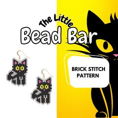 the little bead bar is designed to look like a black cat with yellow eyes