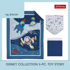 the disney collection 3 - pc toy story bedding set is on sale for $ 20 00