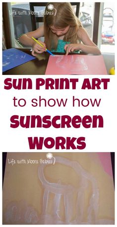 the words sun print art to show how sunscreen works