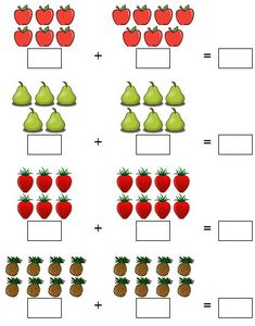 the worksheet is filled with fruits and vegetables to learn how to count them