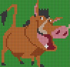 a cross stitch pattern of a horse with its mouth open