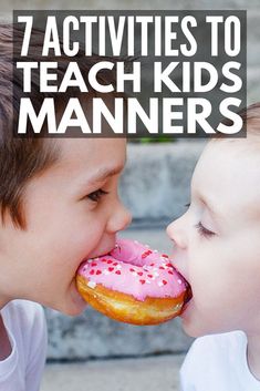 two young children eating donuts with the caption 7 activities to teach kids manningers