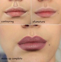 Permanente Make-up, Makeup 101, Lip Makeup Tutorial, Lip Contouring, Makijaż Smokey Eye, Beauty Makeup Tips, Makeup For Beginners, Contour Makeup, Lipstick Makeup