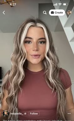 Hair Color Ideas For Blondes Wanting To Go Dark, Brunette With Platinum Money Piece, Sandy Blonde Hair With Platinum Highlights, Micro Foils Blonde, Halo Balayage Blonde Hair, Medium Brown And Blonde Hair, Light Brown Hair With Heavy Highlights, Ashy Hair With Money Piece, Platinum Brunette Hair