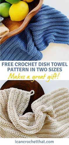 crochet dish towel pattern in two sizes makes a great gift