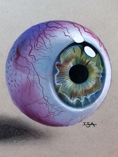 a drawing of an eyeball with the iris opened, and its reflection in it