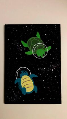 an image of a turtle and turtle in the sky with stars on it's back