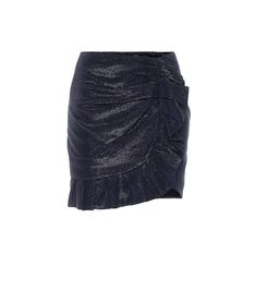 Jonathan Simkhai stakes it claim on vintage glamour with this deep blue miniskirt. Made from shimmering metallic plisse in a bodycon fit, the fully lined wrap style features ruching for a sensual touch. Style yours with the matching blouse for a statement sundowner look. | Jonathan Simkhai Azalea metallic plisse miniskirt Glamour Vintage, Cropped Tops, Jonathan Simkhai, Jeans Rock, Vintage Glamour, Wrap Style, Midnight Blue, Deep Blue, Miu Miu