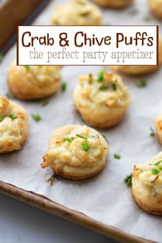 crab and chive puffs are the perfect party appetizer