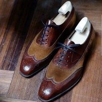 LeatherWear2016 on Storenvy Brown Brogues, Shoes Stylish, Suede Leather Shoes, High Ankle Boots, Handmade Leather Shoes, Leather And Canvas, Oxford Shoes Men, Handmade Dress, Brogue Shoes