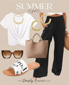 Beach Outfits Over 40, Casual Spring Outfit Inspo 2024, Slides Summer Outfit, Wedding Shower Outfits, Look Boho Chic, Shower Outfits, Cruise Outfits, Summer Capsule, Casual Chic Outfit