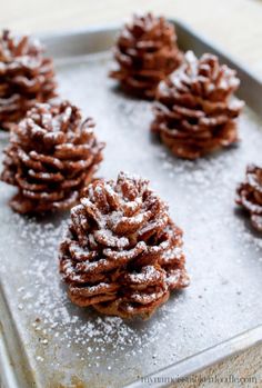 Delight kids this Christmas with these edible chocolate pinecones, a festive treat that's both quick and simple to make. Brought to you by My Name Is Snickerdoodle, these sweet creations are sure to add a touch of magic to your holiday celebrations. Chocolate Pinecones, Jul Kaka, Christmas Cooking, Holiday Desserts, Holiday Baking, Holiday Treats, Christmas Dinner, Christmas Baking