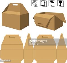 an open cardboard box with cut outs and instructions to make it into a paper bag