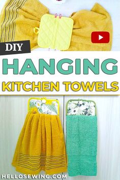 the instructions to make hanging kitchen towels