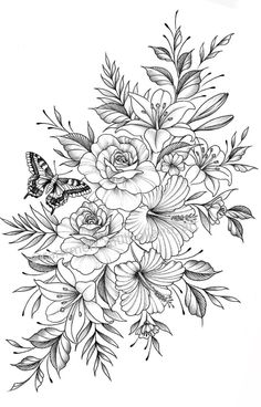 Sugar Skull Art Drawing, Flower Sleeve, Small Tattoos, Tattoos For Women, Coloring Books