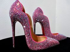 Unique Wedding Shoes, Bling Heels, Heels Pink, Professional Shoes, Embellished Shoes